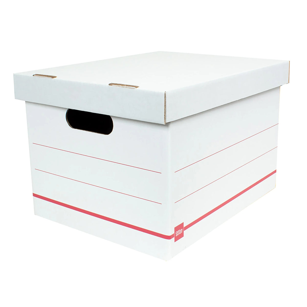 Corrugated Storage Boxes, Letter/Legal Size, 15" x 12" x 10", 60% Recycled, White/Red, Pack Of 10 S656