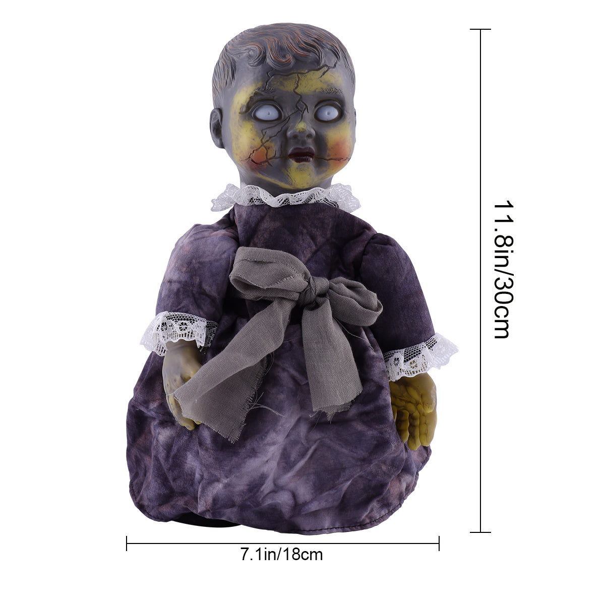 Halloween Scary Dolls, 1 PC Voice-activated Induction Glowing Walking Doll N8191