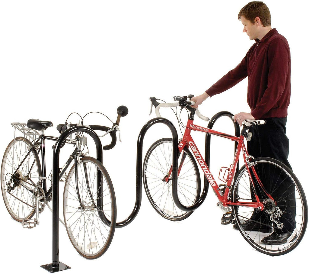 68L Black Flange Mount Bike Rack, 7-Bike Capacity T9559