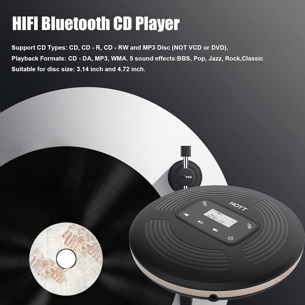 Portable CD Player with Bluetooth 5.0 and FM Transmitter K866845