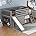 White Wood Twin Loft Bed with Storage Drawers R83058