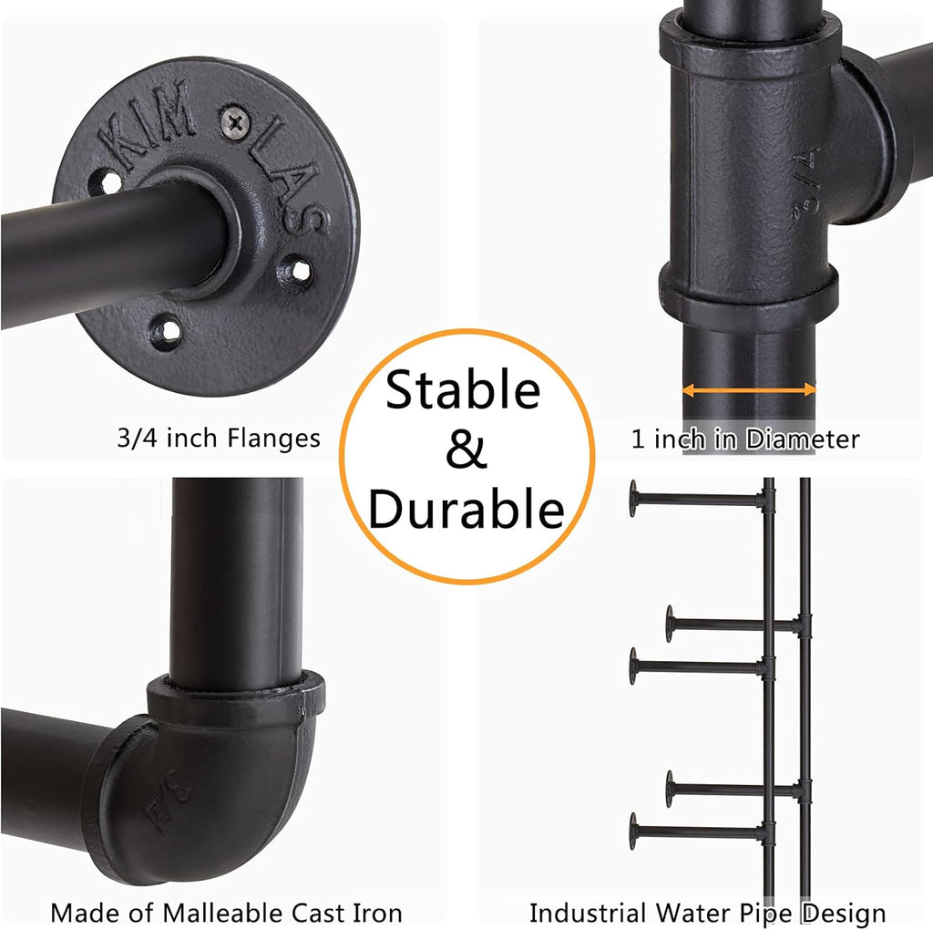 Iron Pipe Shelf Wall Mount 2 Pack 5 Tier U22818