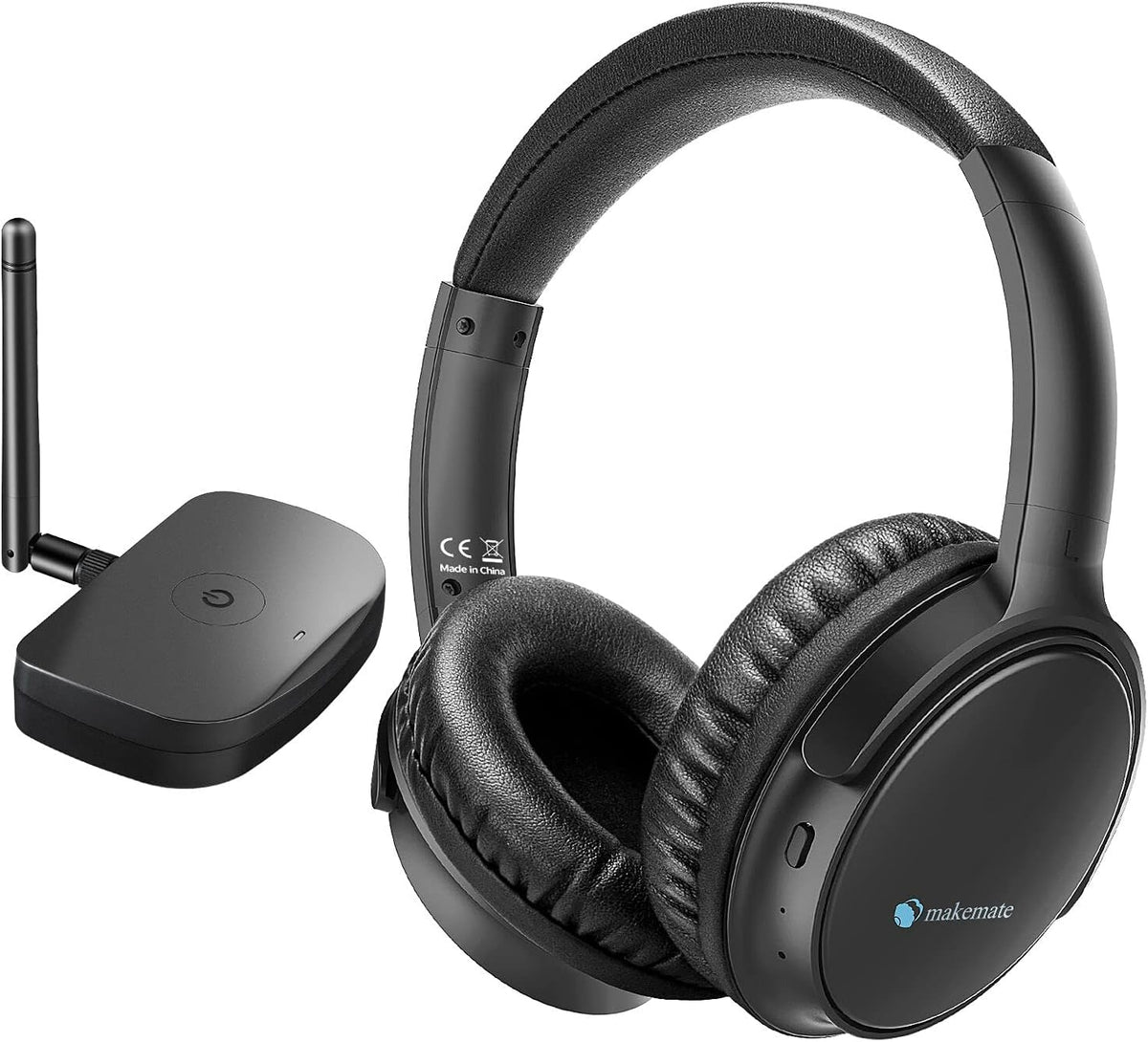 Wireless Headphones with Optical Bluetooth Transmitter, up to 165ft Range, Black Y68786
