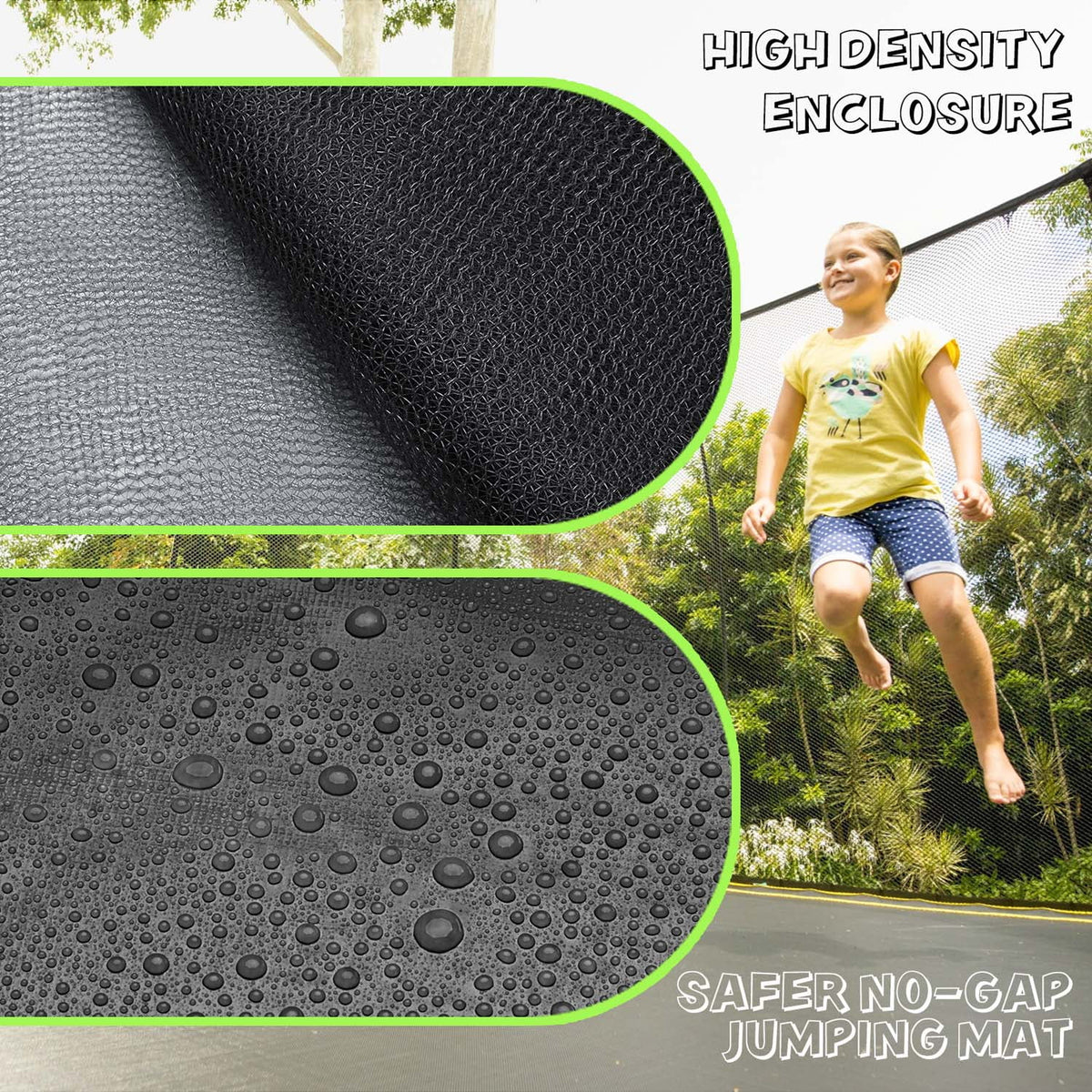14FT Outdoor Trampoline with Basketball Hoop, Safety Enclosure Net and Ladder K3957