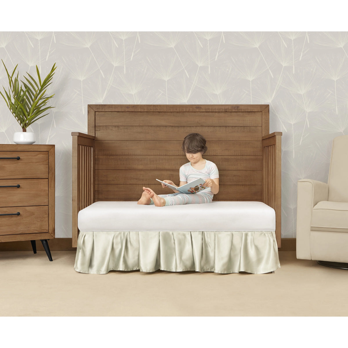 White Innerspring Crib & Toddler Mattress S329135