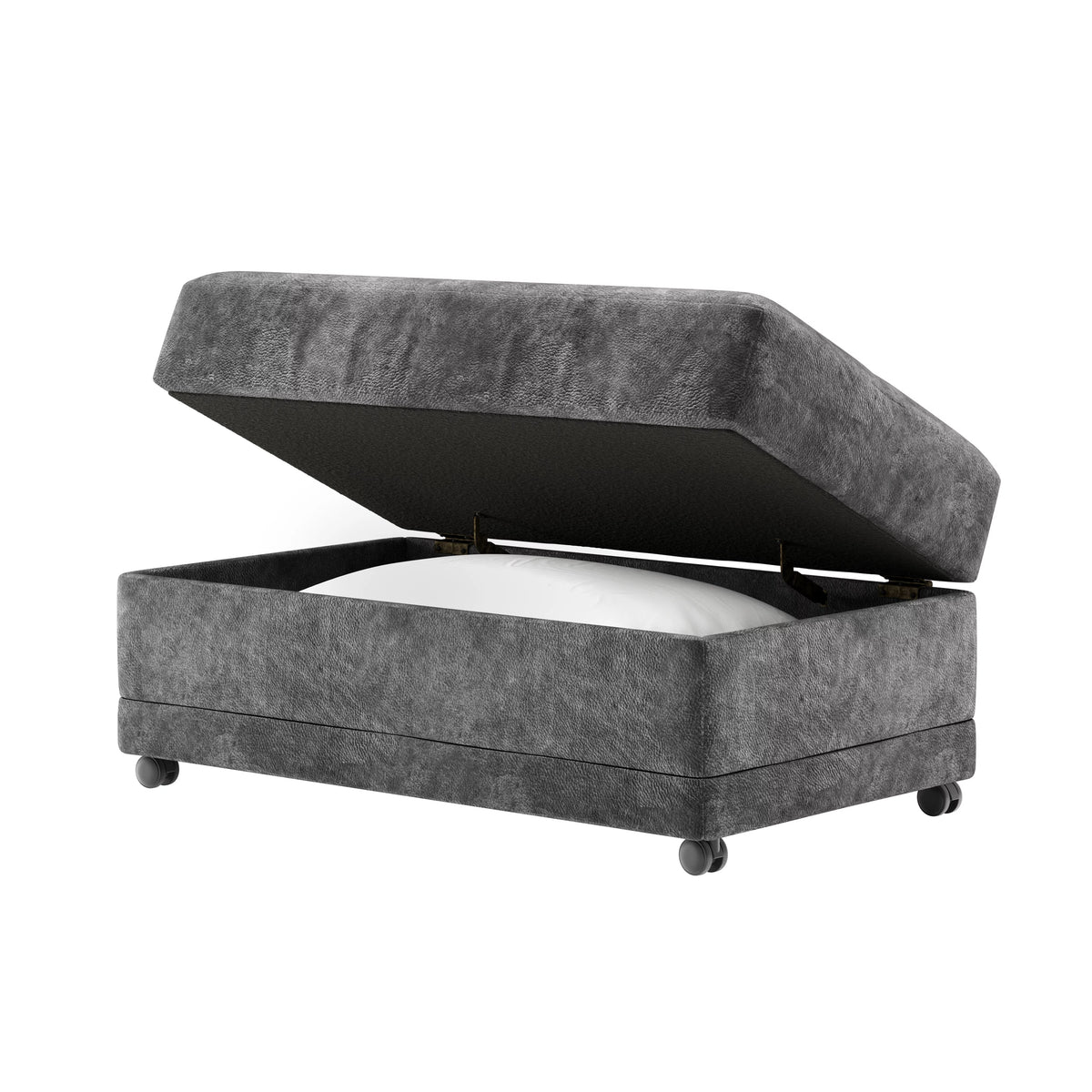 Fabric Storage Ottoman with Casters L486986