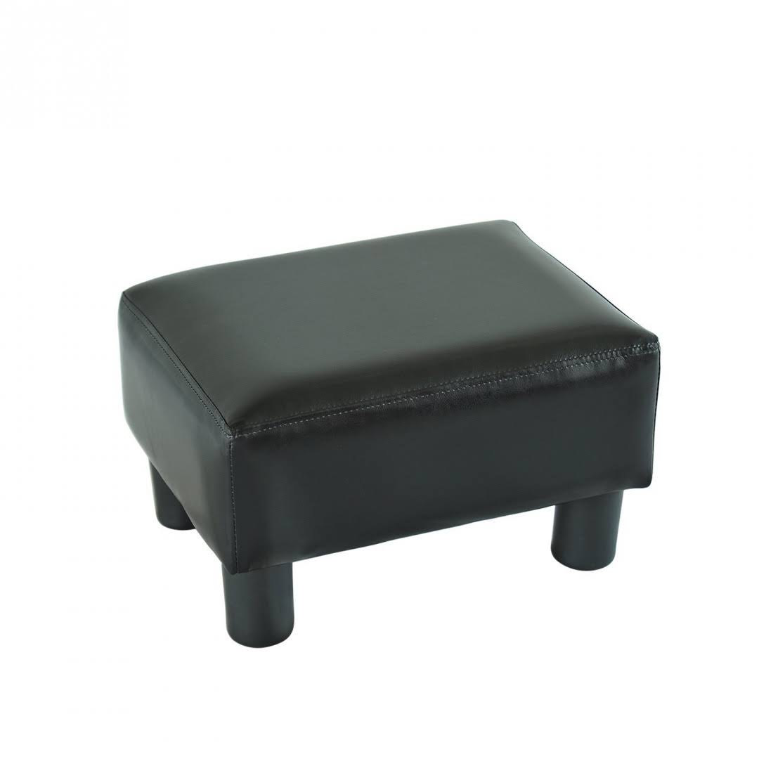 Black PU Leather Ottoman Footstool M273