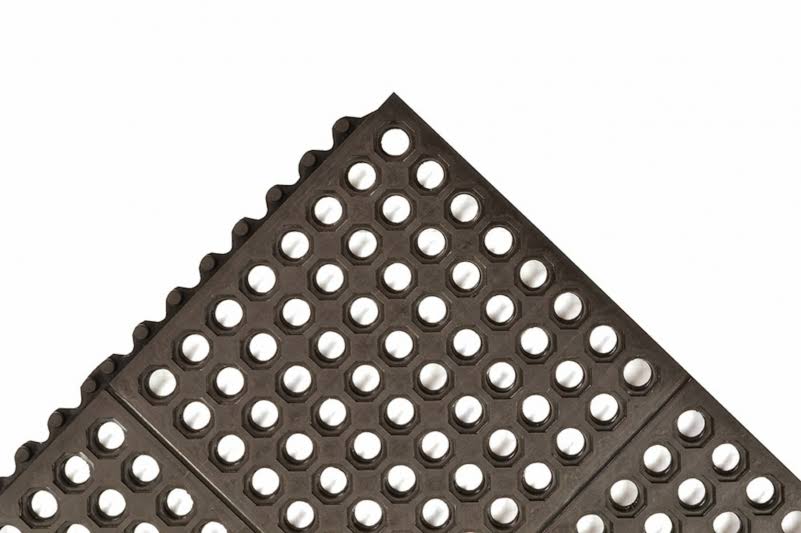 Interlock Drainage Mat, Black, 3 Ft. x 3 Ft. O8600