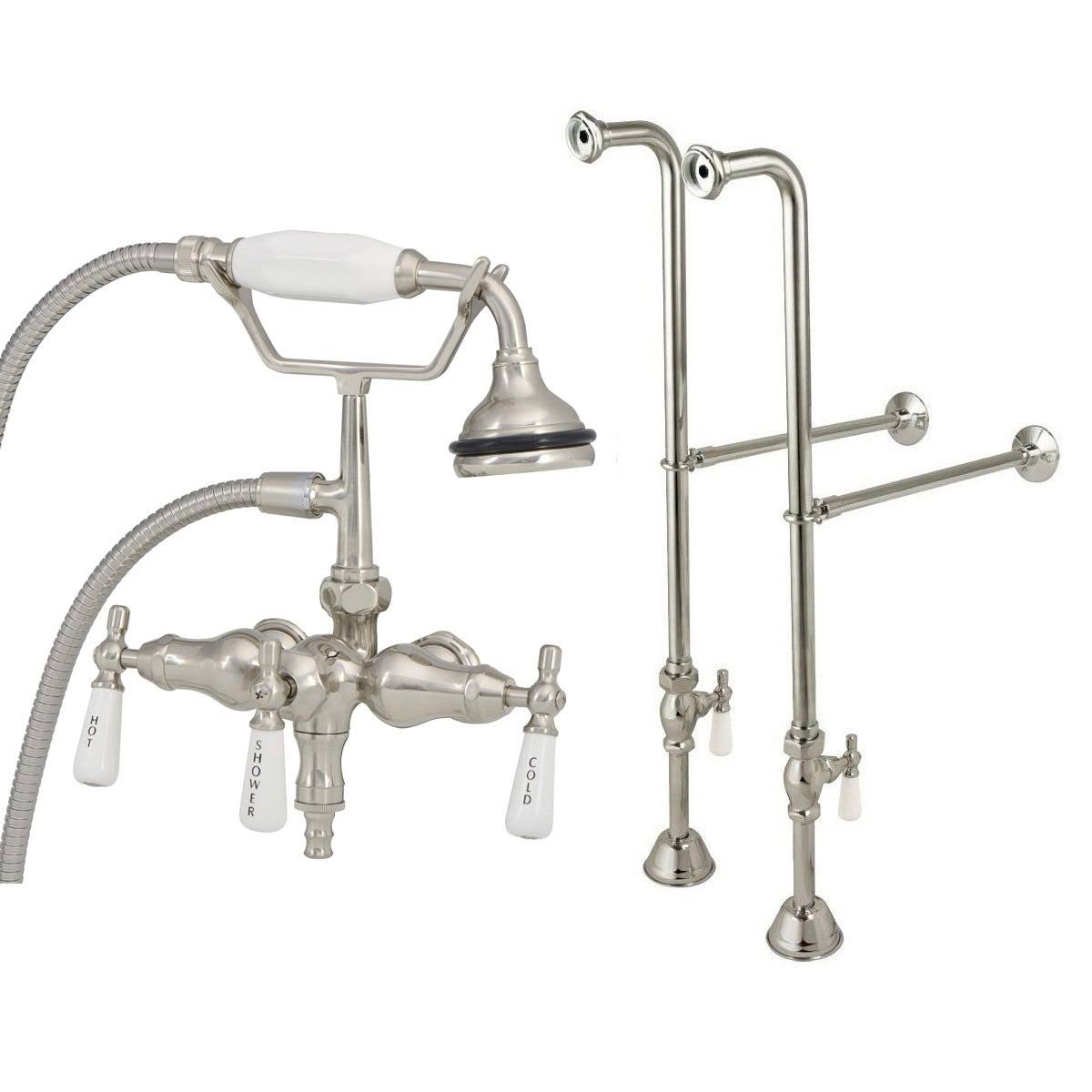 Brushed Nickel Clawfoot Tub Faucet with Handshower X3212