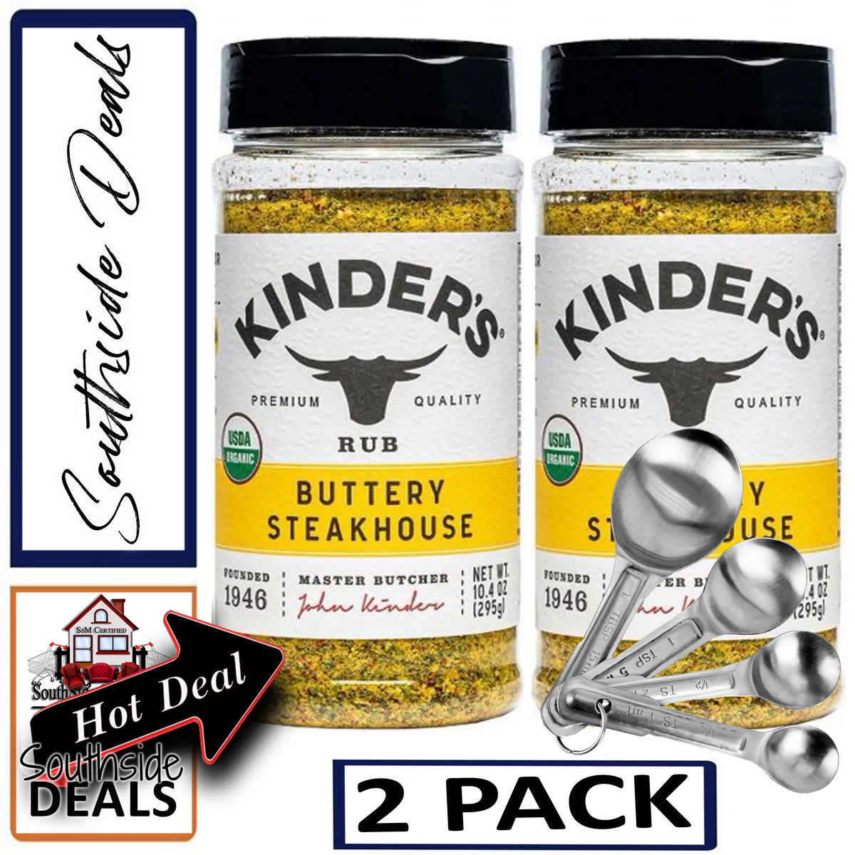 Organic Buttery Steakhouse Seasoning 10.4 oz 2 Pack O5505