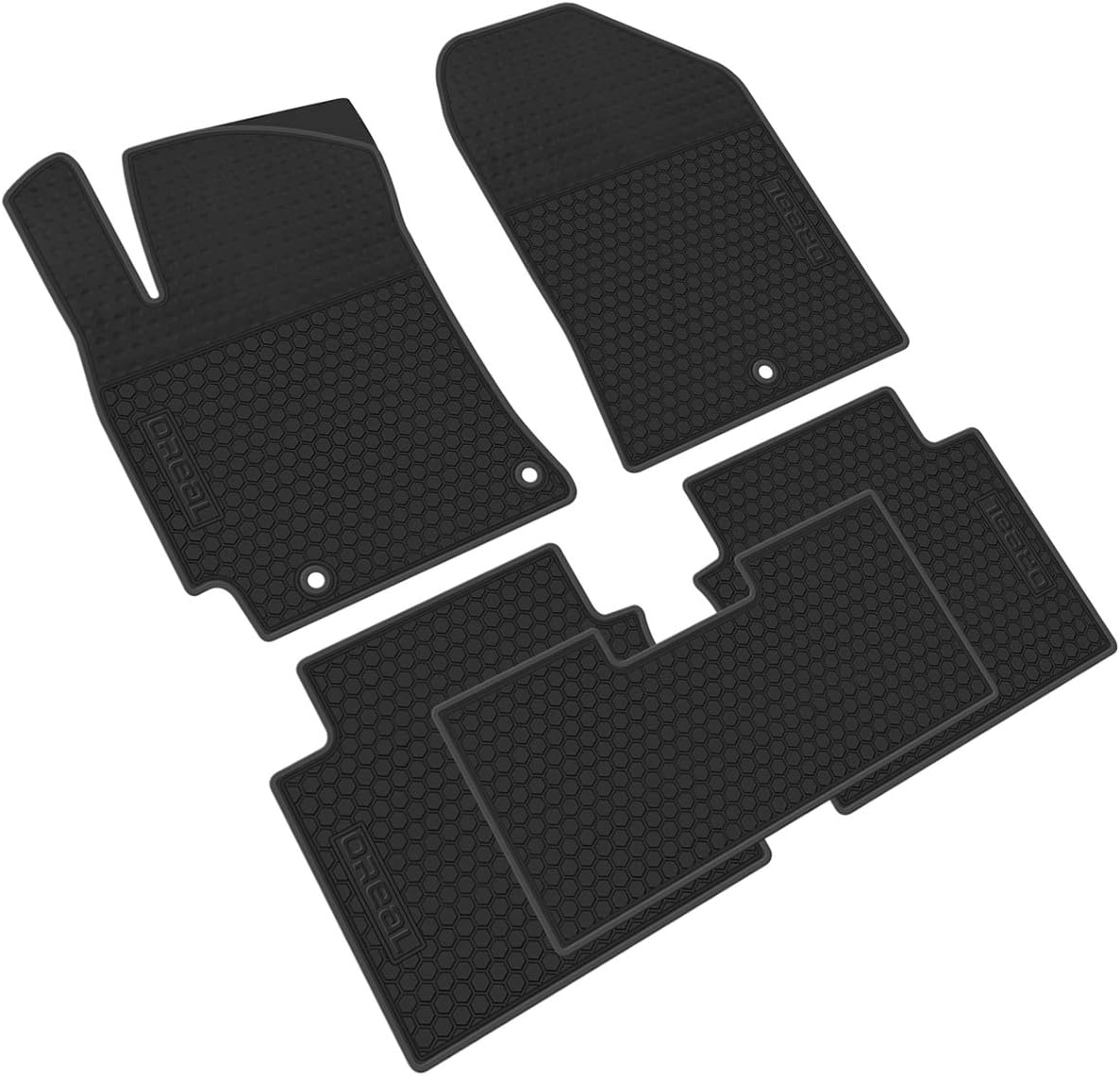 All Weather Floor Liners Heavy Duty Rubber Car Mats Full Black K715