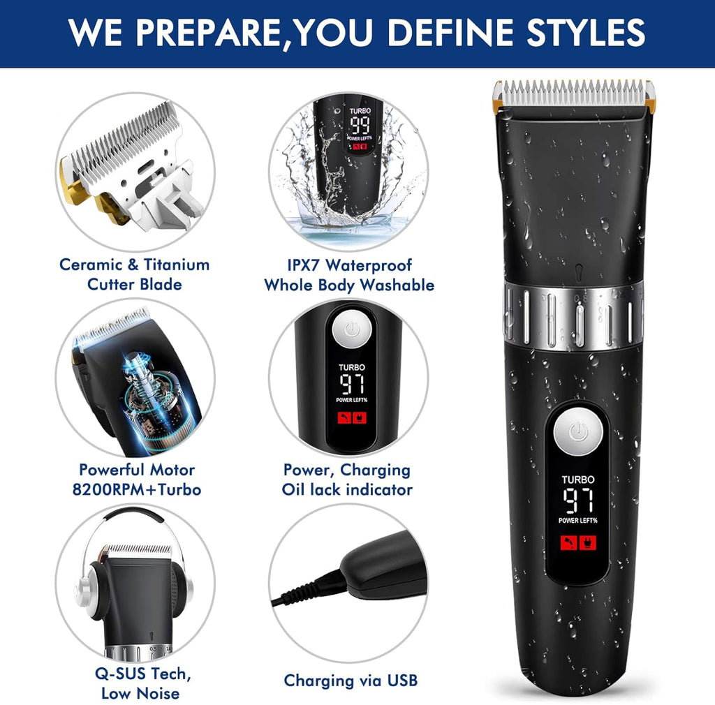 Cordless Hair Clippers with LED Display H8499