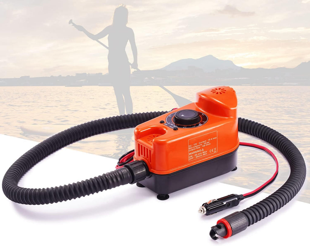 18PSI Electric Portable Air Pump with Auto-Off Function, 12V DC Car Connector and Hose, Pack of 2 Z832