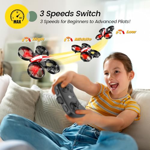 Mini Drone with Auto Hovering, 3D Flips, Headless Mode and 3 Batteries, Blue C276