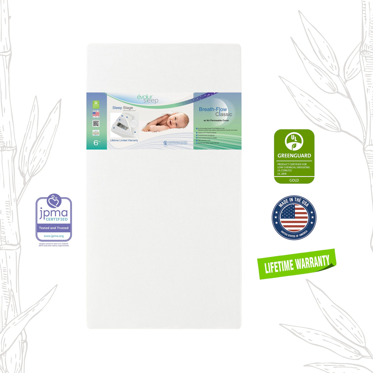 White Innerspring Crib & Toddler Mattress S329135