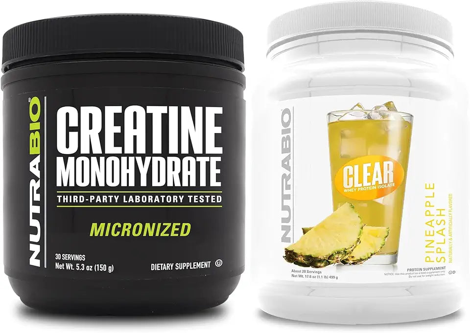 Unflavored Creatine Monohydrate and Pineapple Splash Whey Protein Isolate I17557