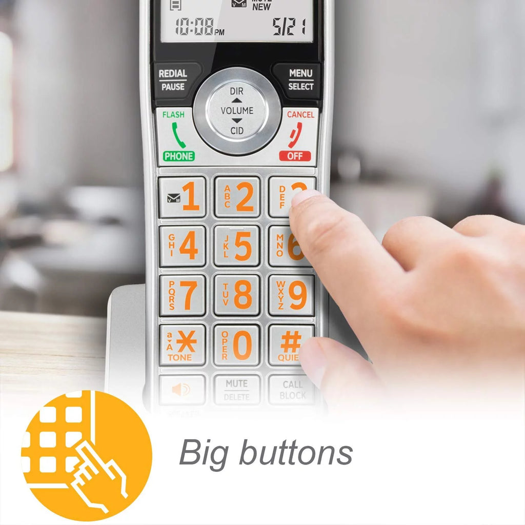 Silver/Black DECT 6.0 Expandable Answering System with 4 Handsets Q72809