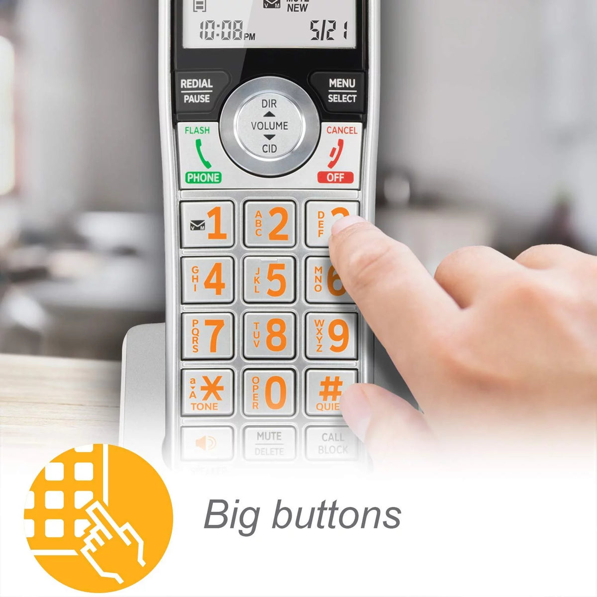 Silver/Black DECT 6.0 Expandable Answering System with 4 Handsets Q72809