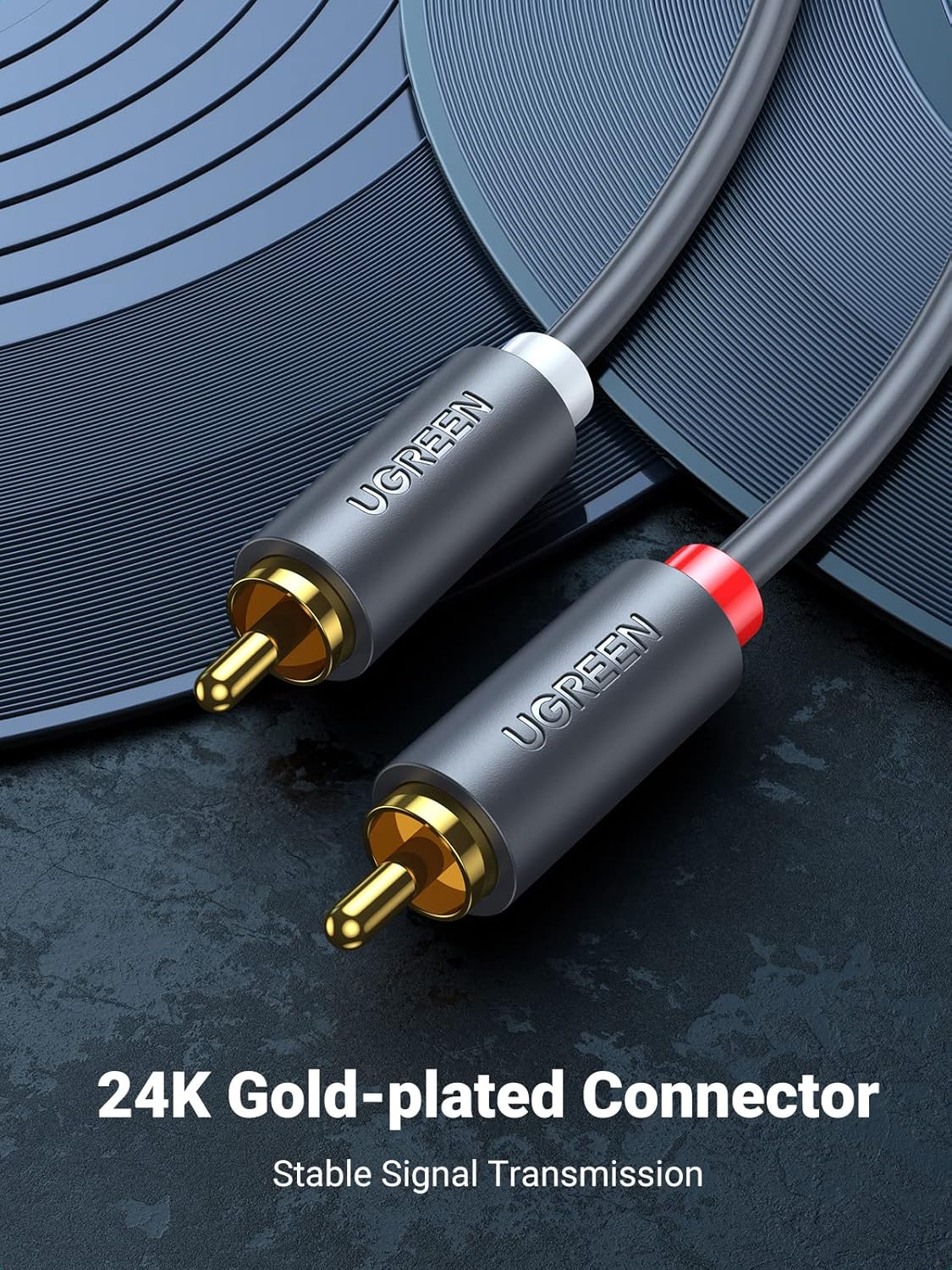 2RCA Male to 2RCA Male Stereo Audio Cable Gold Plated Dual Shielded, 6FT W33579