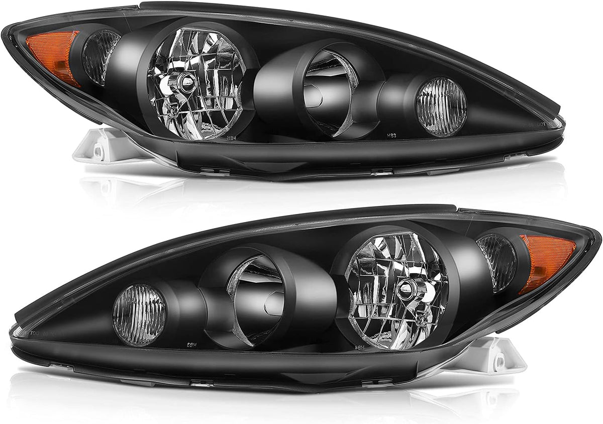 Black Housing Amber Reflector Clear Lens Headlight Assembly R8573
