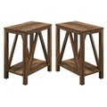 Rustic Oak Narrow End Table Set of 2 C39881