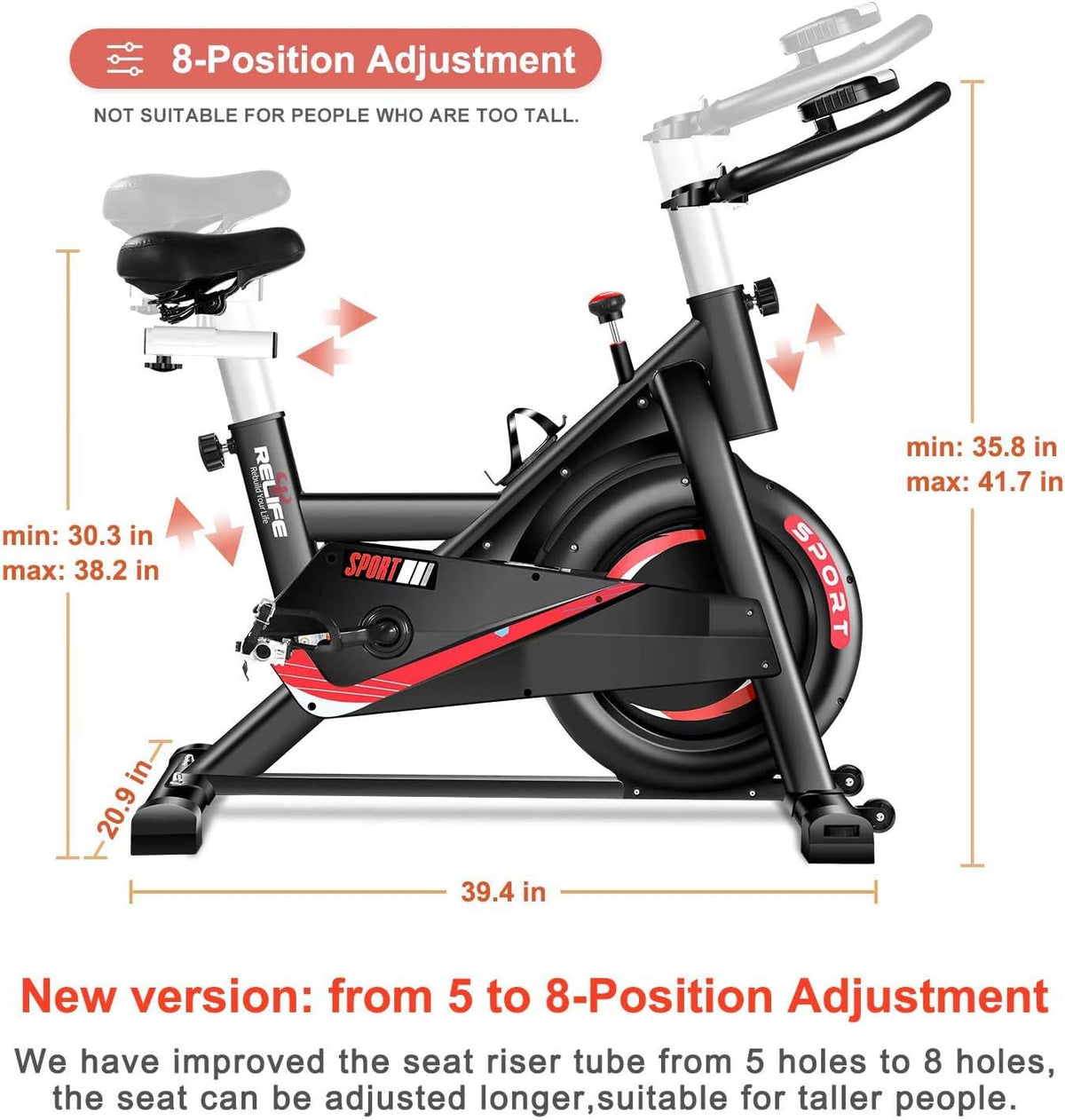 Exercise Bike Indoor Cycling Bike Stationary Flywheel Bicycle with Resistance J2619