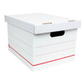 Corrugated Storage Boxes, Letter/Legal Size, 15" x 12" x 10", 60% Recycled, White/Red, Pack Of 10 S656