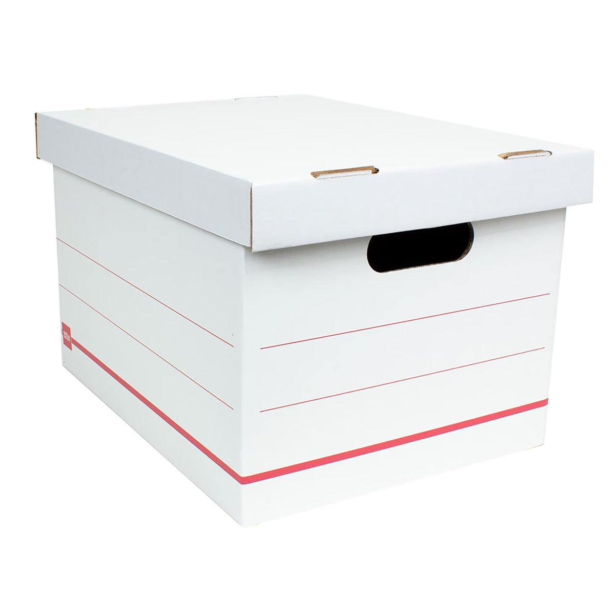 Corrugated Storage Boxes, Letter/Legal Size, 15" x 12" x 10", 60% Recycled, White/Red, Pack Of 10 S656