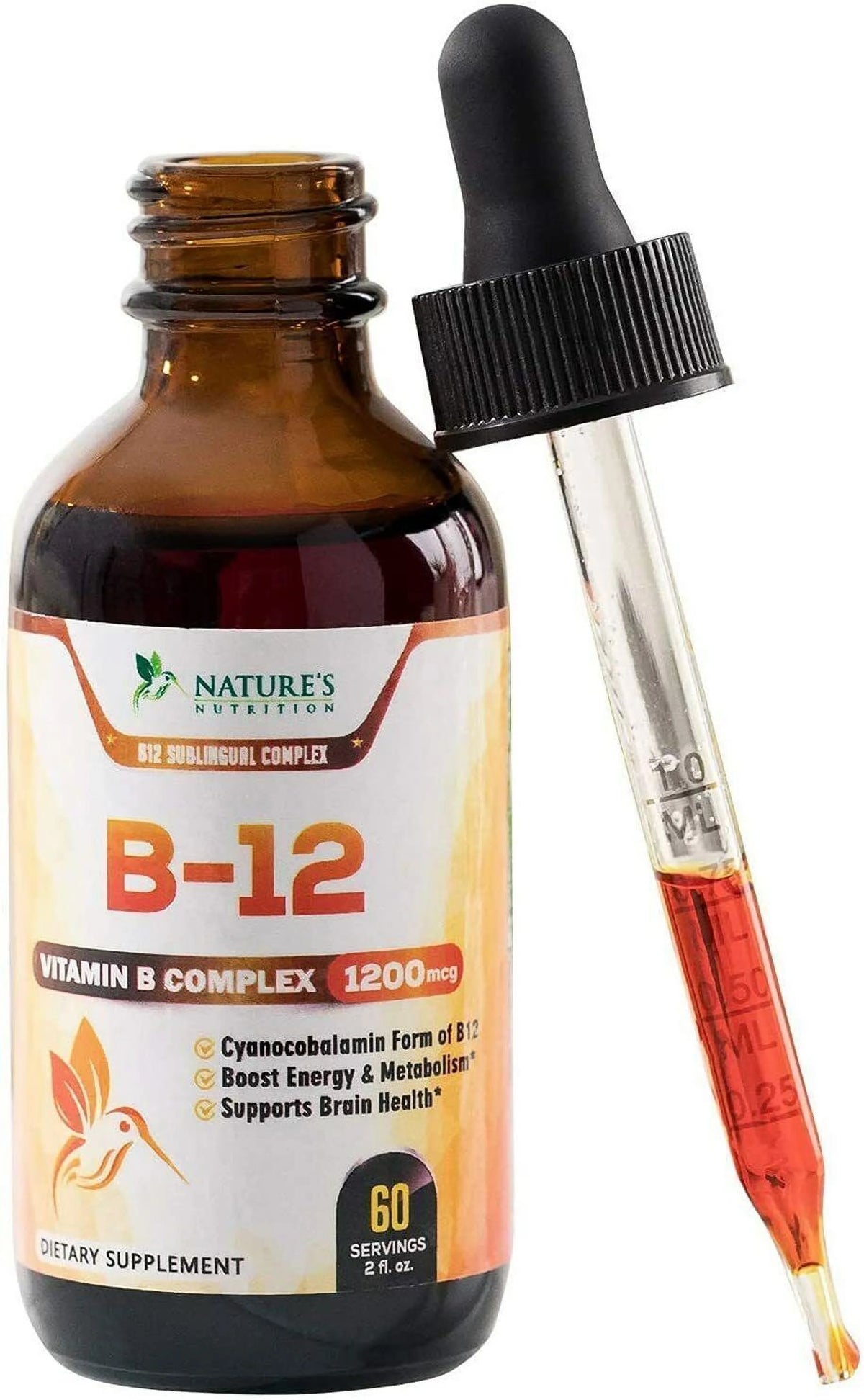 Vitamin B12 Sublingual Liquid Drops 1200mcg 2 OZ P807