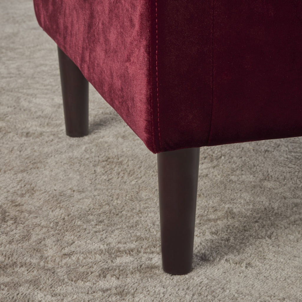 Black and Dark Brown Velvet Ottoman W8165