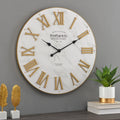Gold and White Analog Wall Clock Y586492