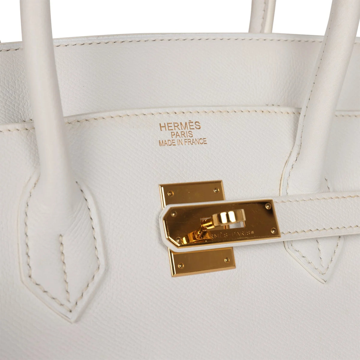 White Epsom Leather Handbag U403