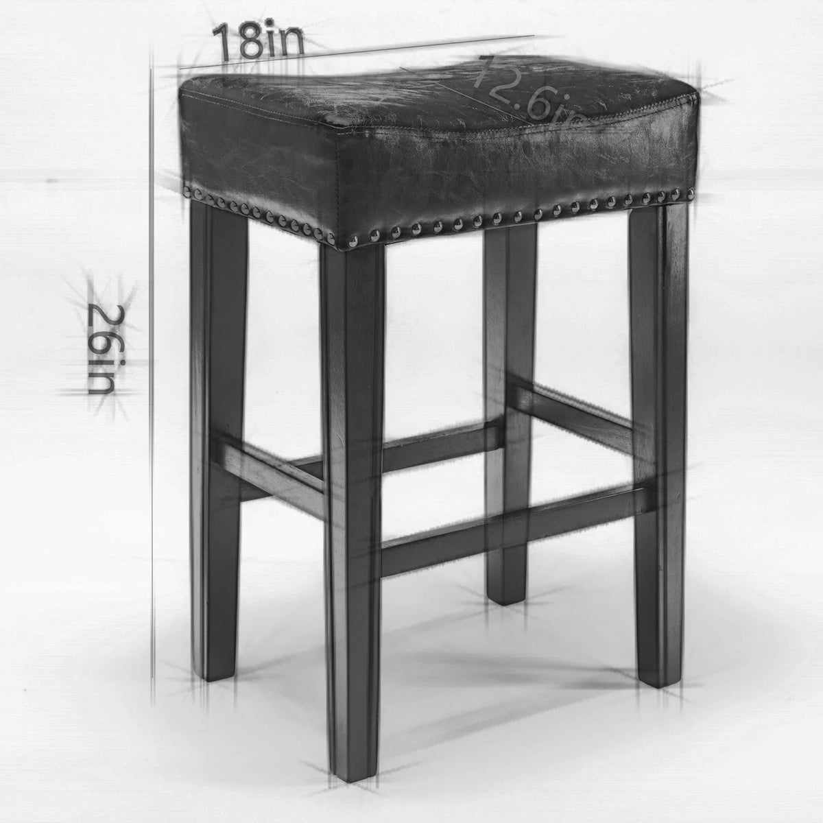 26" Counter Height Bar Stools Set of 2 Gray V55322