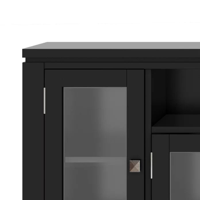 Black Wood TV Media Stand W67108