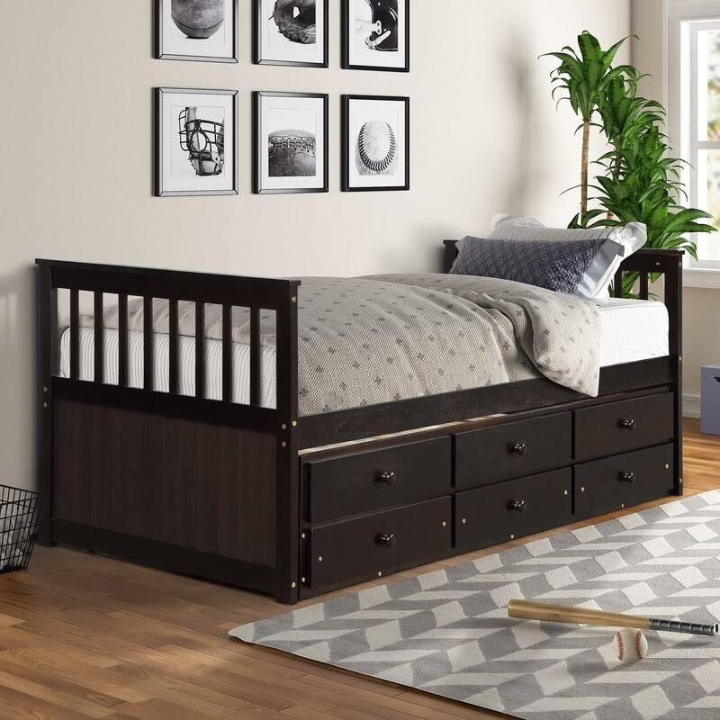 Twin Bed with Trundle and Storage Drawers A165592