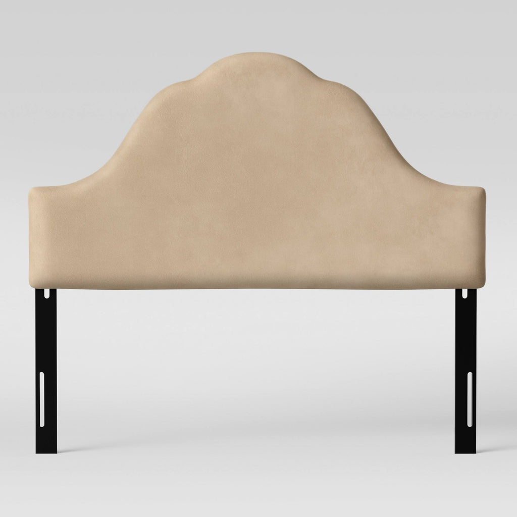 Ivory Velvet California King Arched Headboard O28167