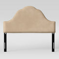 Ivory Velvet California King Arched Headboard O28167