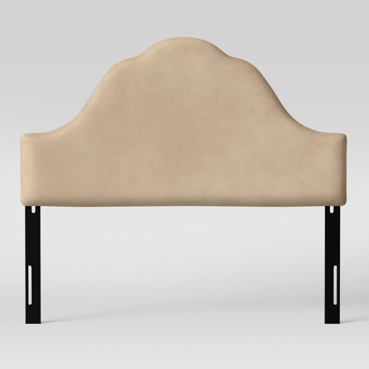 Ivory Velvet California King Arched Headboard O28167