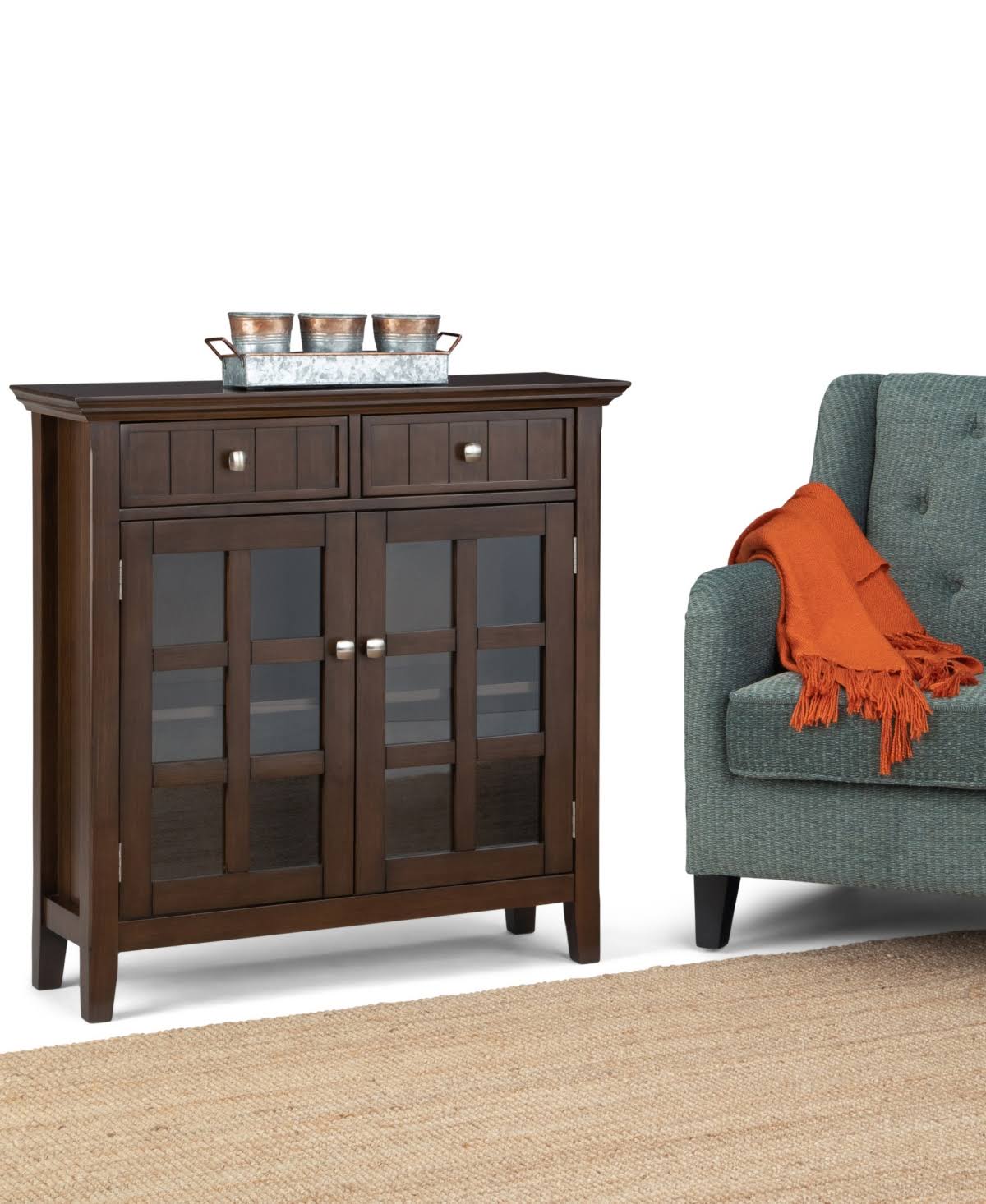 Solid Wood Entryway Storage Cabinet with Drawers Q5427