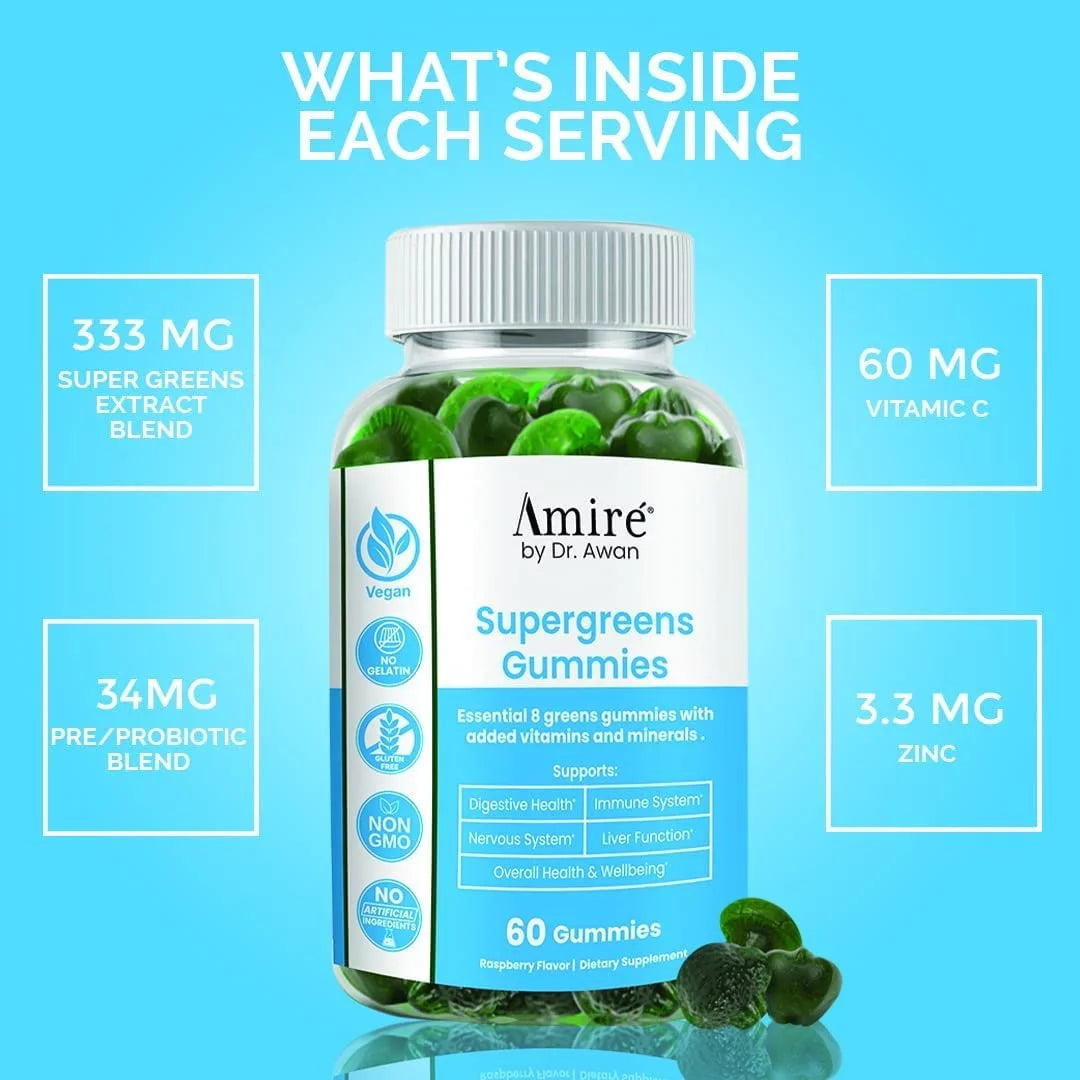 Super Greens Gummies Fruits & Veggies Supplement 240ct A3362
