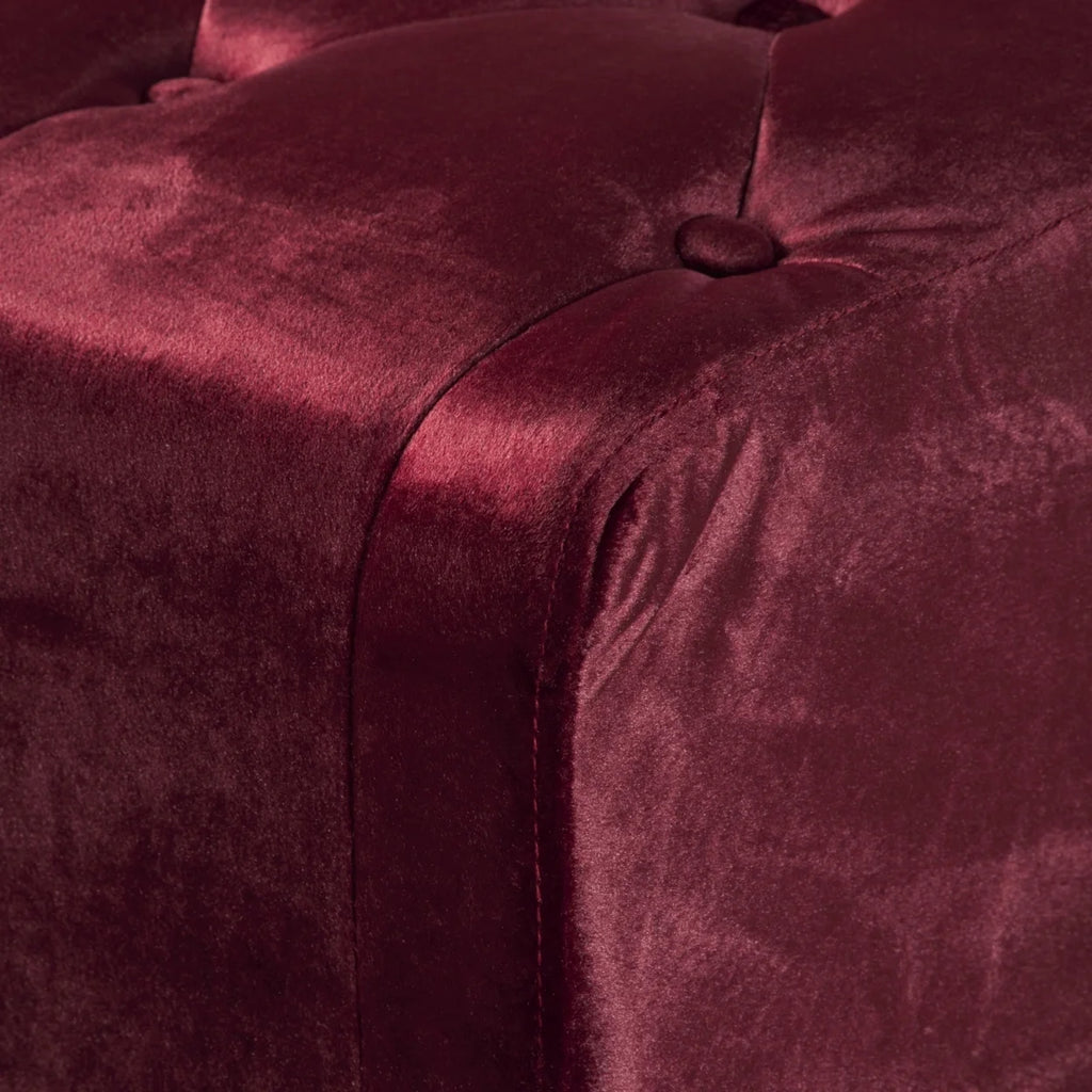 Black and Dark Brown Velvet Ottoman W8165
