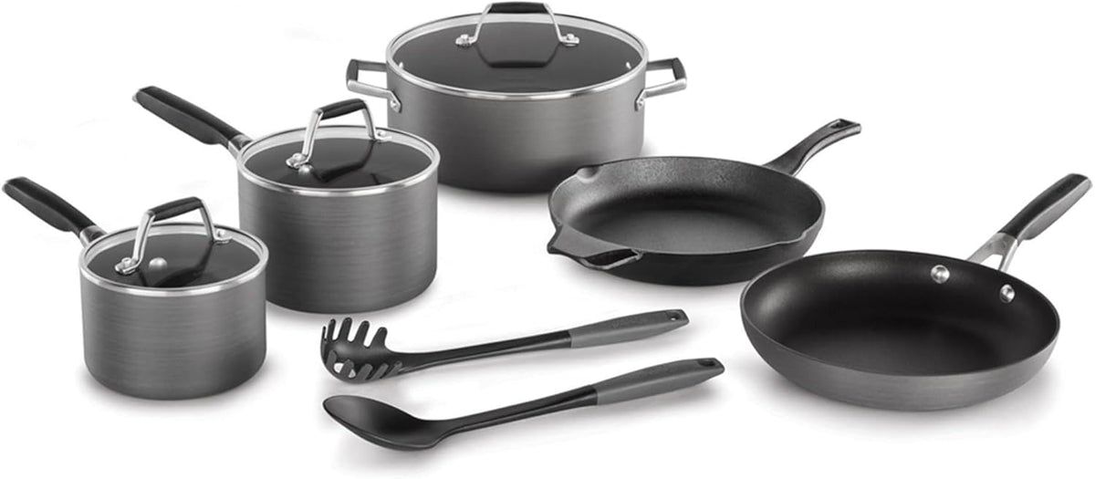 10 Piece Hard Anodized Nonstick Pots and Pans Cookware Set Y229138