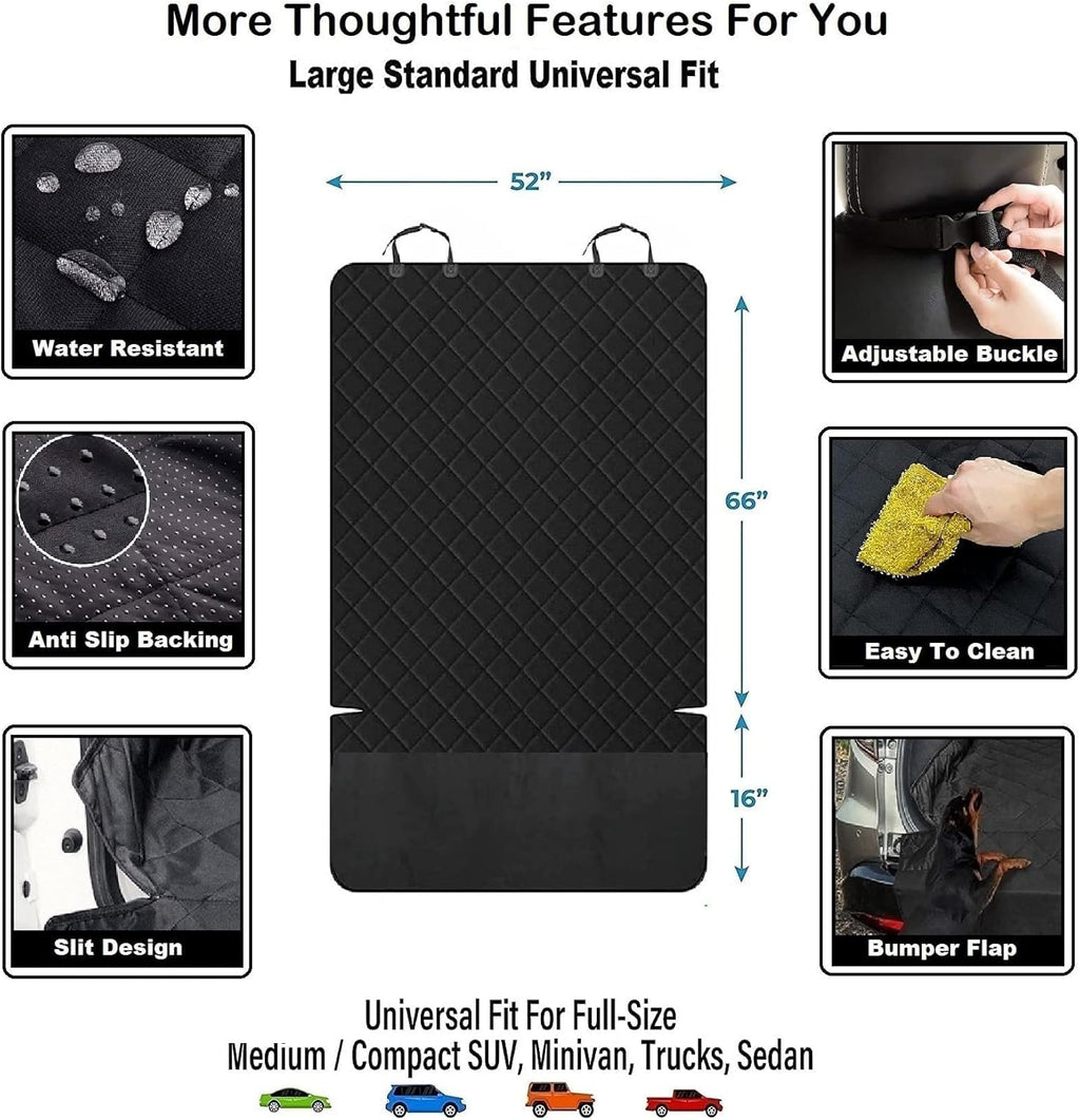 SUV Cargo Liner for Dogs Heavy Duty Waterproof Nonslip Car Trunk Mat Seat Cargo Cover Side and Bumper Protector Pet Cargo Liner Large Standard Universal fit Pack of 2 P31788