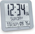 Slim Atomic Wall Clock with Indoor/Outdoor Temperature P404250