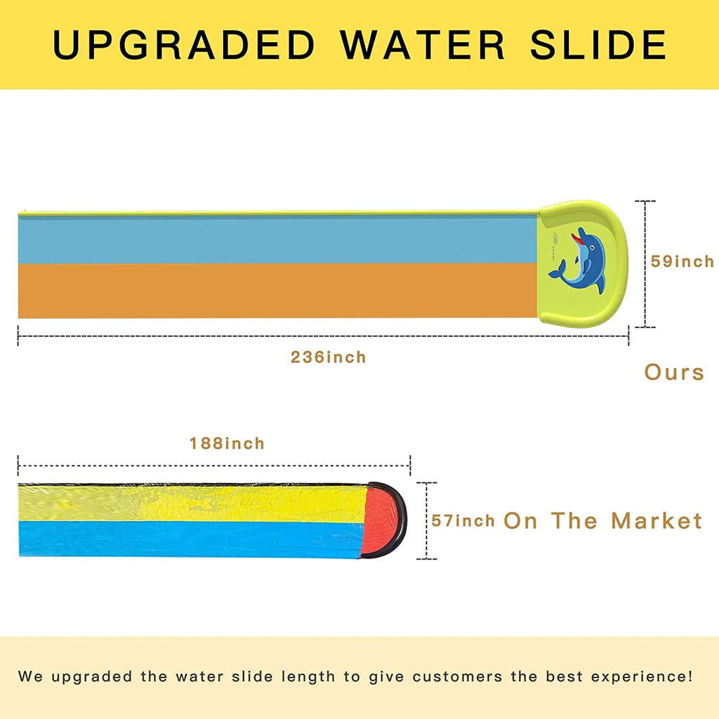20FT Water Slide with 2 Bodyboards and Sprinkler L8748