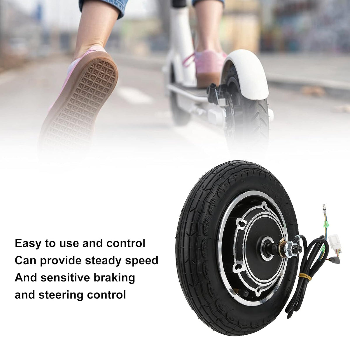 Electric Scooter Hub Motor Wheel Assembly with Antiskidding Tire J8195