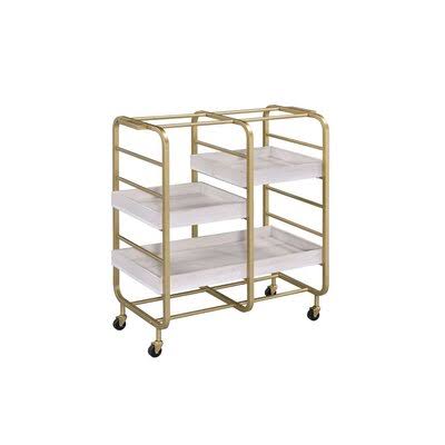 Gold White-Washed Serving Cart O882103