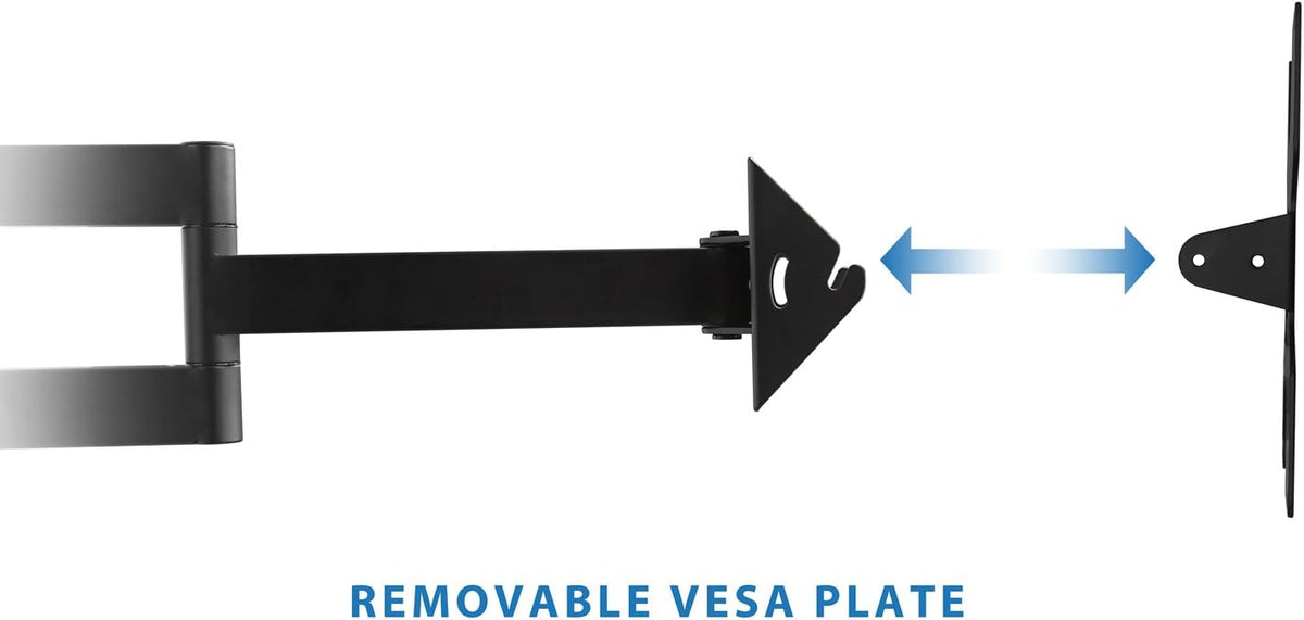 Black Full Motion TV Wall Mount for 32 to 55 Inch Screens, VESA 400x400mm, 100 Lb Capacity, Pack of 2 B92915
