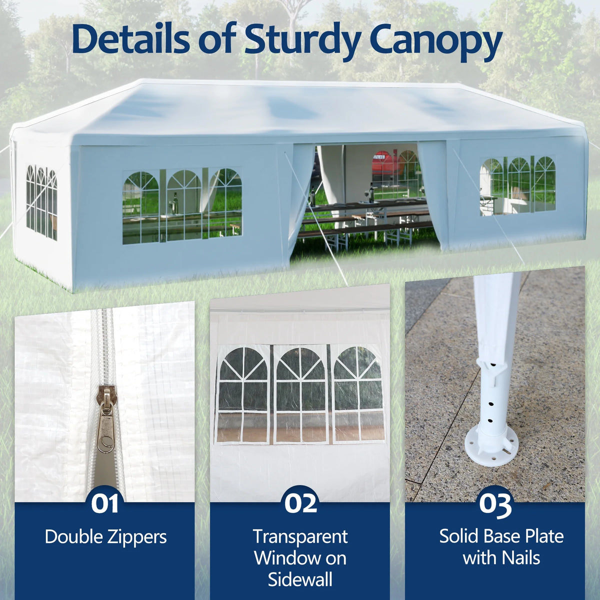 10X30' Outdoor Canopy Tent with 8 Removable Sidewalls W554282