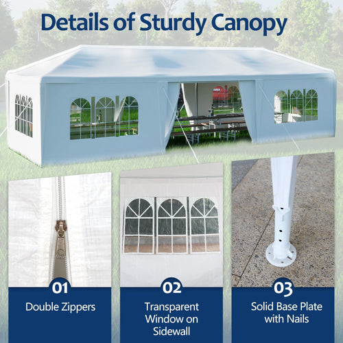 10X30' Outdoor Canopy Tent with 8 Removable Sidewalls W554282